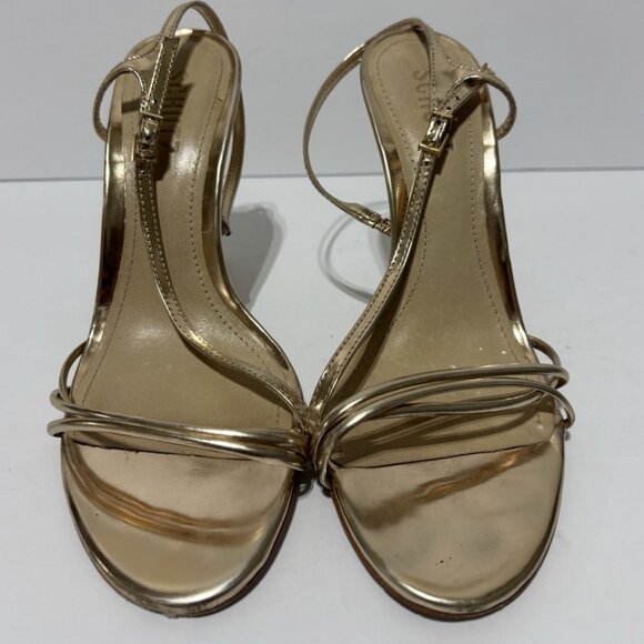Schutz Women’s Inez, Gold Heeled Sandals, Size 7.5 B - Picture 3 of 5